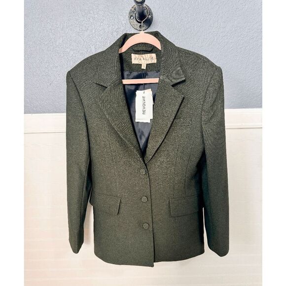 Aya Muse x REVOLVE Oversized Olive Green Blazer - Picture 4 of 8